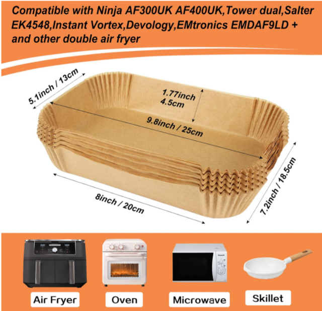 Hot Air Fryer, 2 Chambers, 7.6 L, DZ300EU/AF200EU, Airfryer Accessories for Juskys 9L/Ninja Foodi MAX Dual 9.5L AF400EUCP/DZ400EU/DZ400EUSTGD/Ninja Double Stack XL SL400EUCP,MY SHOP,Hot Air Fryer, 2 Chambers, 7.6 L, DZ300EU/AF200EU, Airfryer Accessories for Juskys 9L/Ninja Foodi MAX Dual 9.5L AF400EUCP/DZ400EU/DZ400EUSTGD/Ninja Double Stack XL SL400EUCP