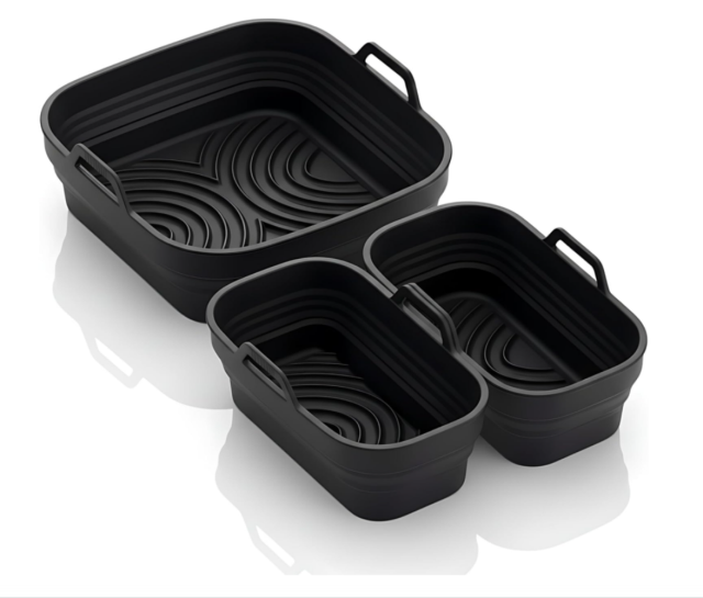 Silicone Mould Hot Air Fryer 3 Silicone Moulds for Airfryer Chambers Air Fryer Accessories Silicone Baking Mould Rectangular BPA Free Casserole Dish for Ninja Philips Cosori Tefal Silicone Inserts,MY SHOP,Silicone Mould Hot Air Fryer 3 Silicone Moulds for Airfryer Chambers Air Fryer Accessories Silicone Baking Mould Rectangular BPA Free Casserole Dish for Ninja Philips Cosori Tefal Silicone Inserts