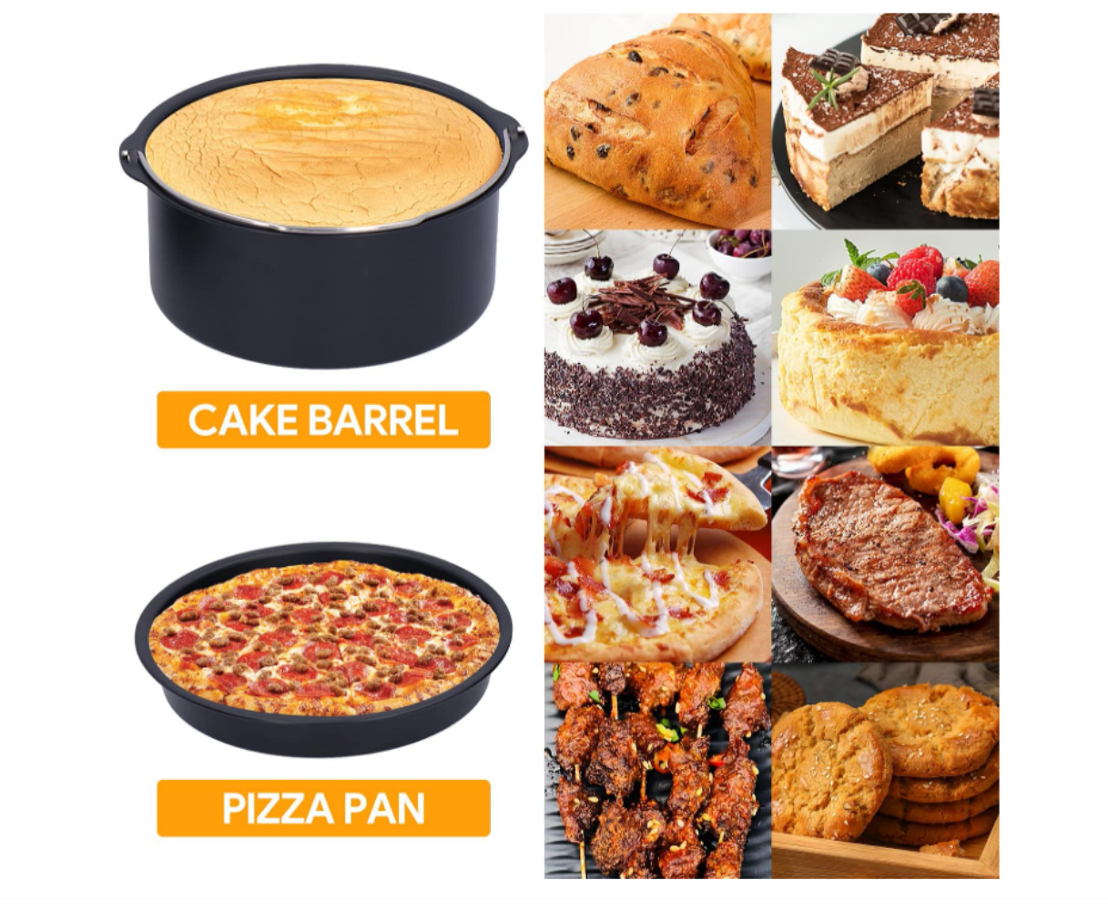Air Fryer Accessories, Stainless Steel Household Cake Barrel Pizza Pan, Baking Mould Cake Baking Tray Non-Stick Fryer Accessory Set ,round Baking Pan Carbon Steel Cake Tin Dishwasher,Stainless Steel Racks & Trays, Cake Barrel Pizza Pan (6/7/8 Inches),MY SHOP,Air Fryer Accessories, Stainless Steel Household Cake Barrel Pizza Pan, Baking Mould Cake Baking Tray Non-Stick Fryer Accessory Set ,round Baking Pan Carbon Steel Cake Tin Dishwasher,Stainless Steel Racks & Trays, Cake Barrel Pizza Pan (6/7/