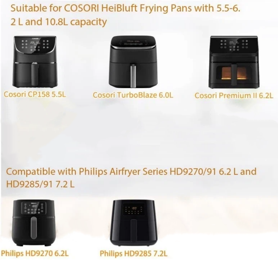 Splash Guard Hot Air Fryer Airfryer Accessories for Cosori TurboBlaze 5.5L 6.0L 6.2L, Philips Airfryer Accessories HD9285/90 XXL 7.2L and HD9270/90 XL 6.2L, 22 x 21 x 0.5 cm,MY SHOP,Splash Guard Hot Air Fryer Airfryer Accessories for Cosori TurboBlaze 5.5L 6.0L 6.2L, Philips Airfryer Accessories HD9285/90 XXL 7.2L and HD9270/90 XL 6.2L, 22 x 21 x 0.5 cm