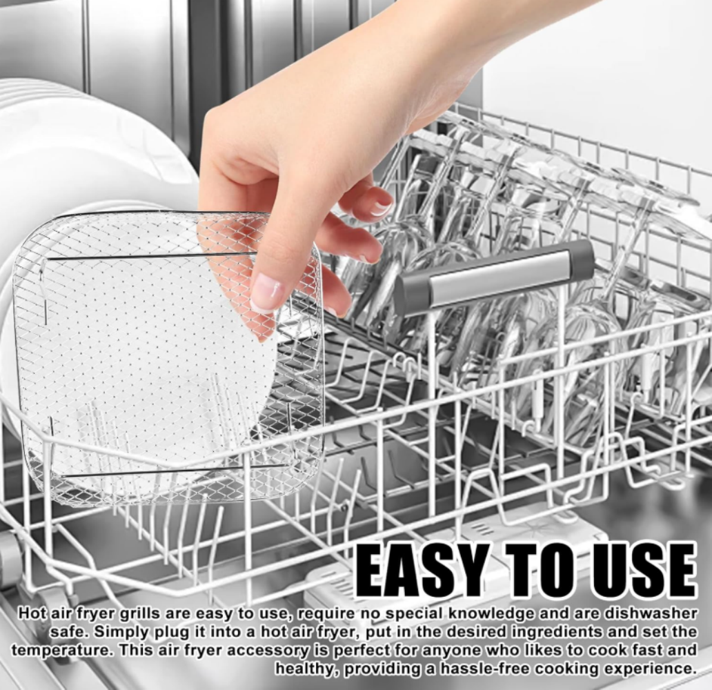 Hot Air Fryer Accessories, Air Fryer Rack, 3-Layer Stackable Stainless Steel Square Air Fryer Racks, Hot Air Fryer Accessories  with 8 Silicone Feet for Most 5.5 to 8 L Hot Air Fryers, Dishwasher Safe,MY SHOP,Hot Air Fryer Accessories, Air Fryer Rack, 3-Layer Stackable Stainless Steel Square Air Fryer Racks, Hot Air Fryer Accessories  with 8 Silicone Feet for Most 5.5 to 8 L Hot Air Fryers, Dishwasher Safe