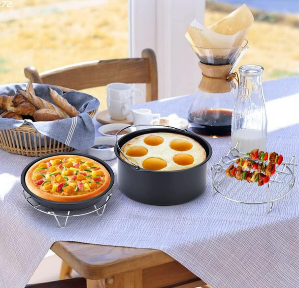 Air Fryer Accessories, Stainless Steel Household Cake Barrel Pizza Pan, Baking Mould Cake Baking Tray Non-Stick Fryer Accessory Set ,round Baking Pan Carbon Steel Cake Tin Dishwasher,Stainless Steel Racks & Trays, Cake Barrel Pizza Pan (6/7/8 Inches),MY SHOP,Air Fryer Accessories, Stainless Steel Household Cake Barrel Pizza Pan, Baking Mould Cake Baking Tray Non-Stick Fryer Accessory Set ,round Baking Pan Carbon Steel Cake Tin Dishwasher,Stainless Steel Racks & Trays, Cake Barrel Pizza Pan (6/7/
