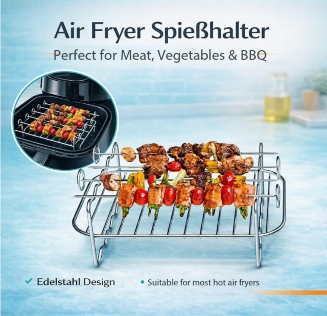 Air Fryer Accessory Sets Compatible with Tefal EY9018 - Heat-Resistant Silicone & Stainless Steel Accessories for Baking, Grilling & Roasting,MY SHOP,Air Fryer Accessory Sets Compatible with Tefal EY9018 - Heat-Resistant Silicone & Stainless Steel Accessories for Baking, Grilling & Roasting