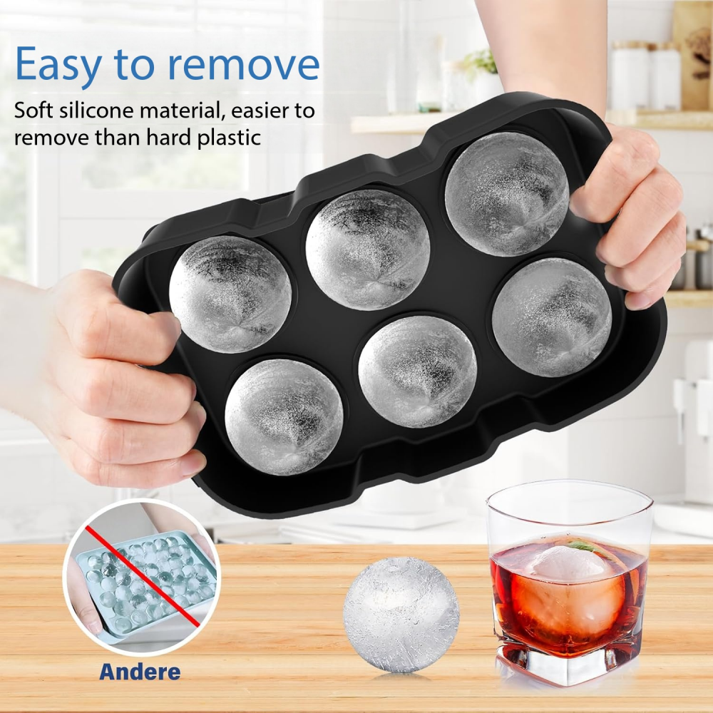 Silicone Ice Cube Trays, Large Ice Cube Tray, Round with Funnel, Easy to Jump Out, Reusable BPA Free Ice Cube Tray for Whiskey, Cocktails,MY SHOP,Silicone Ice Cube Trays, Large Ice Cube Tray, Round with Funnel, Easy to Jump Out, Reusable BPA Free Ice Cube Tray for Whiskey, Cocktails