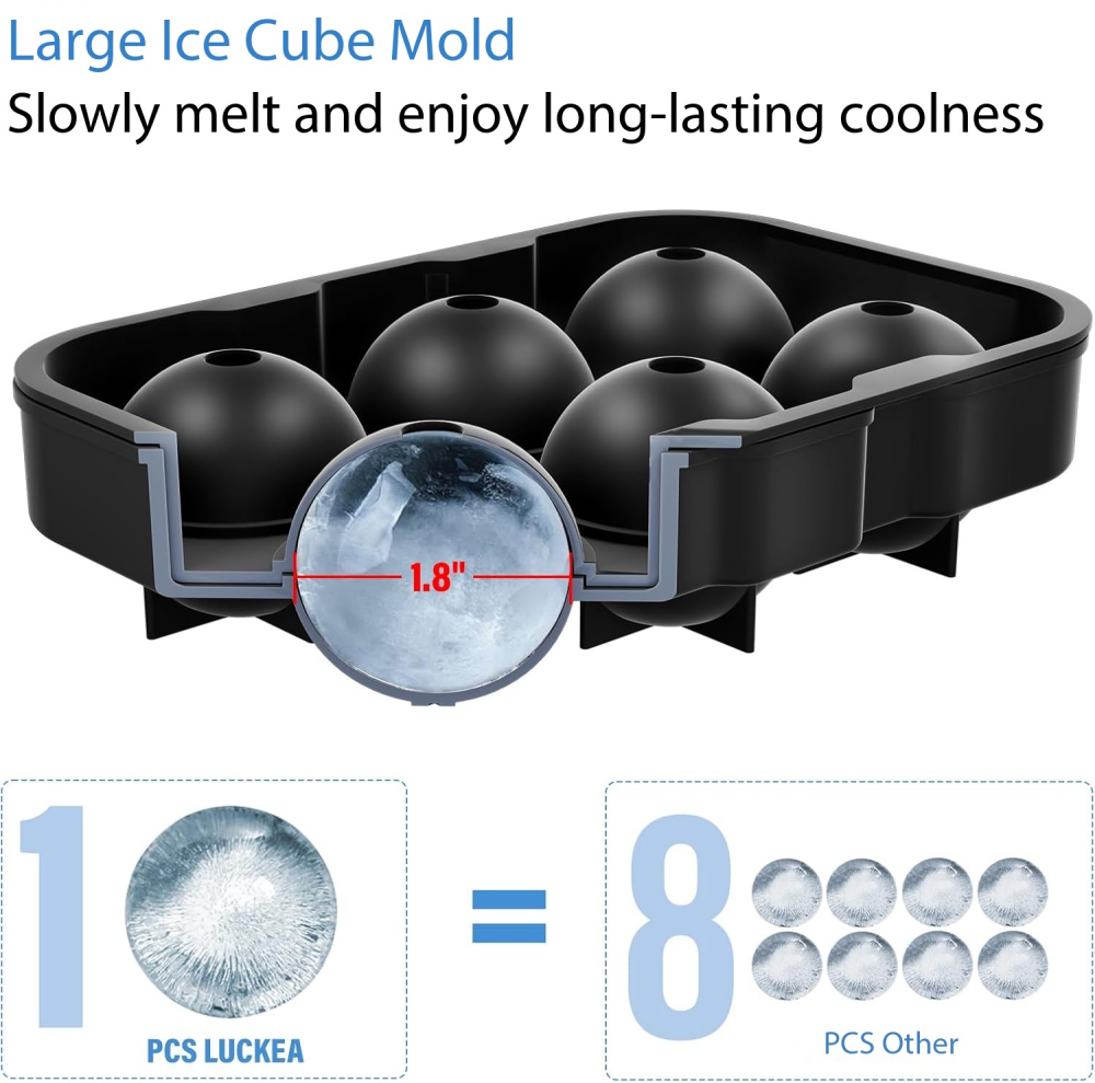 Silicone Ice Cube Trays, Large Ice Cube Tray, Round with Funnel, Easy to Jump Out, Reusable BPA Free Ice Cube Tray for Whiskey, Cocktails,MY SHOP,Silicone Ice Cube Trays, Large Ice Cube Tray, Round with Funnel, Easy to Jump Out, Reusable BPA Free Ice Cube Tray for Whiskey, Cocktails