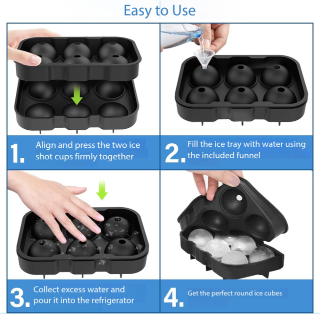 Silicone Ice Cube Trays, Large Ice Cube Tray, Round with Funnel, Easy to Jump Out, Reusable BPA Free Ice Cube Tray for Whiskey, Cocktails,MY SHOP,Silicone Ice Cube Trays, Large Ice Cube Tray, Round with Funnel, Easy to Jump Out, Reusable BPA Free Ice Cube Tray for Whiskey, Cocktails