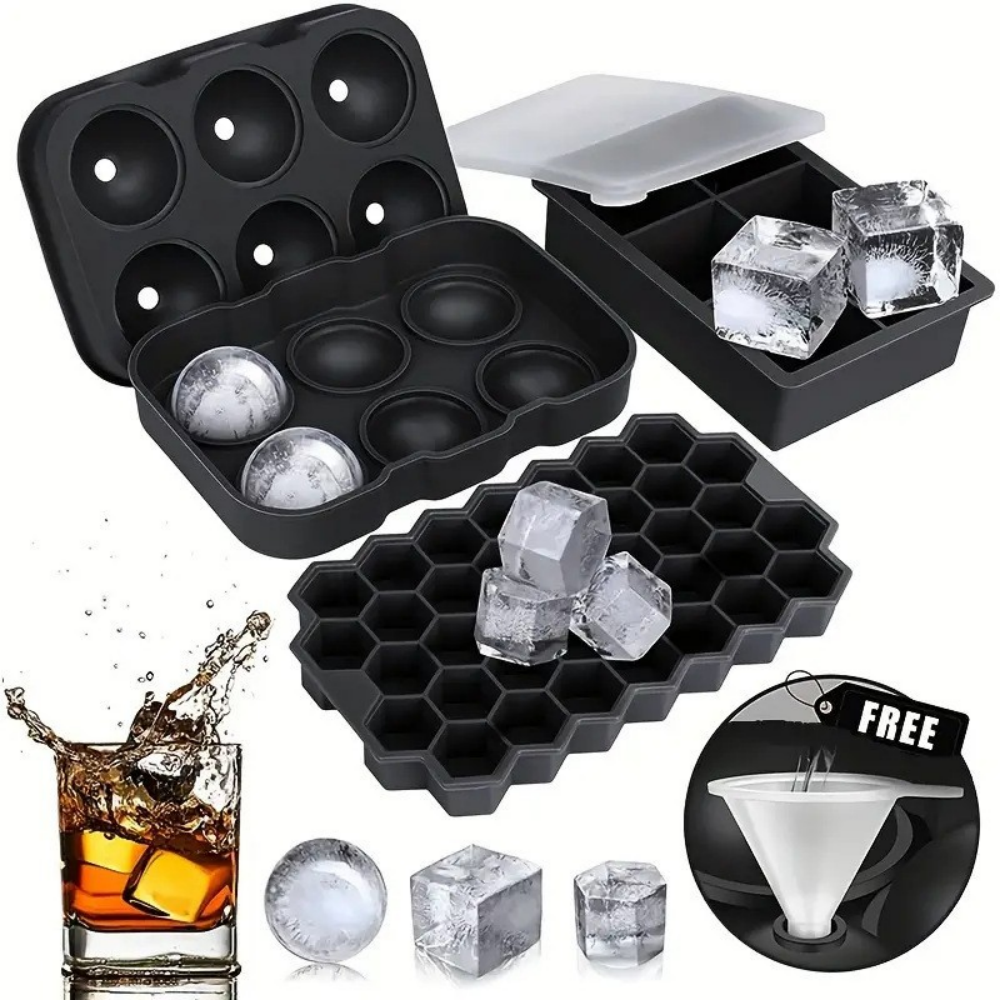 Silicone Ice Cube Trays, Large Ice Cube Tray, Round with Funnel, Easy to Jump Out, Reusable BPA Free Ice Cube Tray for Whiskey, Cocktails,MY SHOP,Silicone Ice Cube Trays, Large Ice Cube Tray, Round with Funnel, Easy to Jump Out, Reusable BPA Free Ice Cube Tray for Whiskey, Cocktails
