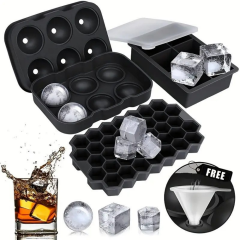 Silicone Ice Cube Trays, Large Ice Cube Tray, Round with Funnel, Easy to Jump Out, Reusable BPA Free Ice Cube Tray for Whiskey, Cocktails,MY SHOP,Silicone Ice Cube Trays, Large Ice Cube Tray, Round with Funnel, Easy to Jump Out, Reusable BPA Free Ice Cube Tray for Whiskey, Cocktails