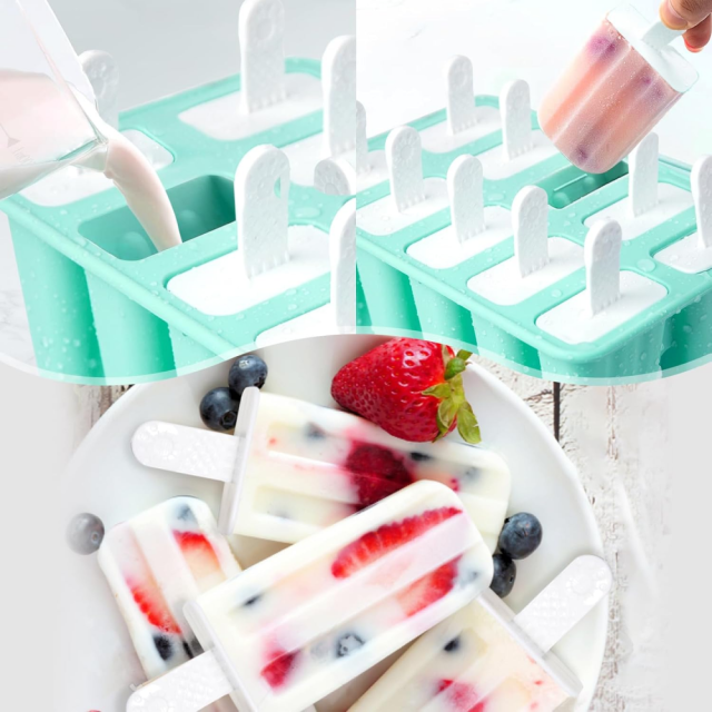 Ice Cream Tools, Silicone Ice Lolly Moulds, 10 Cavities Ice Lolly Moulds, Non-Stick DIY Fun Ice Mould, Ice Lolly Moulds with Reusable Ice Cream Holder, Water Ice Lolly for Children and Adults, BPA-Free,MY SHOP,Ice Cream Tools, Silicone Ice Lolly Moulds, 10 Cavities Ice Lolly Moulds, Non-Stick DIY Fun Ice Mould, Ice Lolly Moulds with Reusable Ice Cream Holder, Water Ice Lolly for Children and Adults, BPA-Free