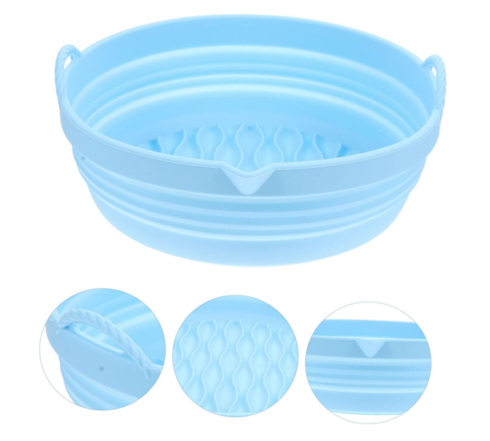 Foldable Silicone Mould for Hot Air Fryer, Reusable Airfryer Accessories, Air Fryer Silicone Round Insert for Hot Air Fryer Microwave Oven for Baking Pizza Bread and Barbecue Dishwasher Safe,MY SHOP,Foldable Silicone Mould for Hot Air Fryer, Reusable Airfryer Accessories, Air Fryer Silicone Round Insert for Hot Air Fryer Microwave Oven for Baking Pizza Bread and Barbecue Dishwasher Safe