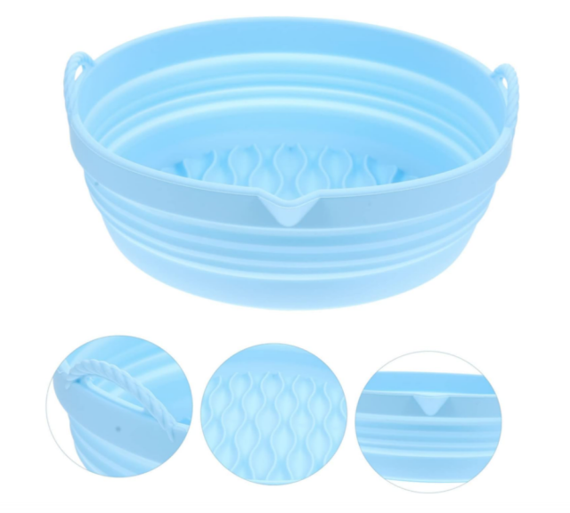 Foldable Silicone Mould for Hot Air Fryer, Reusable Airfryer Accessories, Air Fryer Silicone Round Insert for Hot Air Fryer Microwave Oven for Baking Pizza Bread and Barbecue Dishwasher Safe,MY SHOP,Foldable Silicone Mould for Hot Air Fryer, Reusable Airfryer Accessories, Air Fryer Silicone Round Insert for Hot Air Fryer Microwave Oven for Baking Pizza Bread and Barbecue Dishwasher Safe