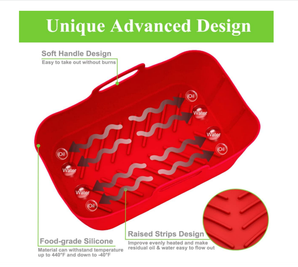 Pack of 2 Airfryer Silicone Liners Rectangle for Air Fryer Dual Basket 8 to 10 Qt, Food-grade Reusable Baking Tray Fit Ninja DZ201 DZ401 DZ550, 4 to 5 Qt Each, Double Zone Airfryer Accessories,MY SHOP,Pack of 2 Airfryer Silicone Liners Rectangle for Air Fryer Dual Basket 8 to 10 Qt, Food-grade Reusable Baking Tray Fit Ninja DZ201 DZ401 DZ550, 4 to 5 Qt Each, Double Zone Airfryer Accessories