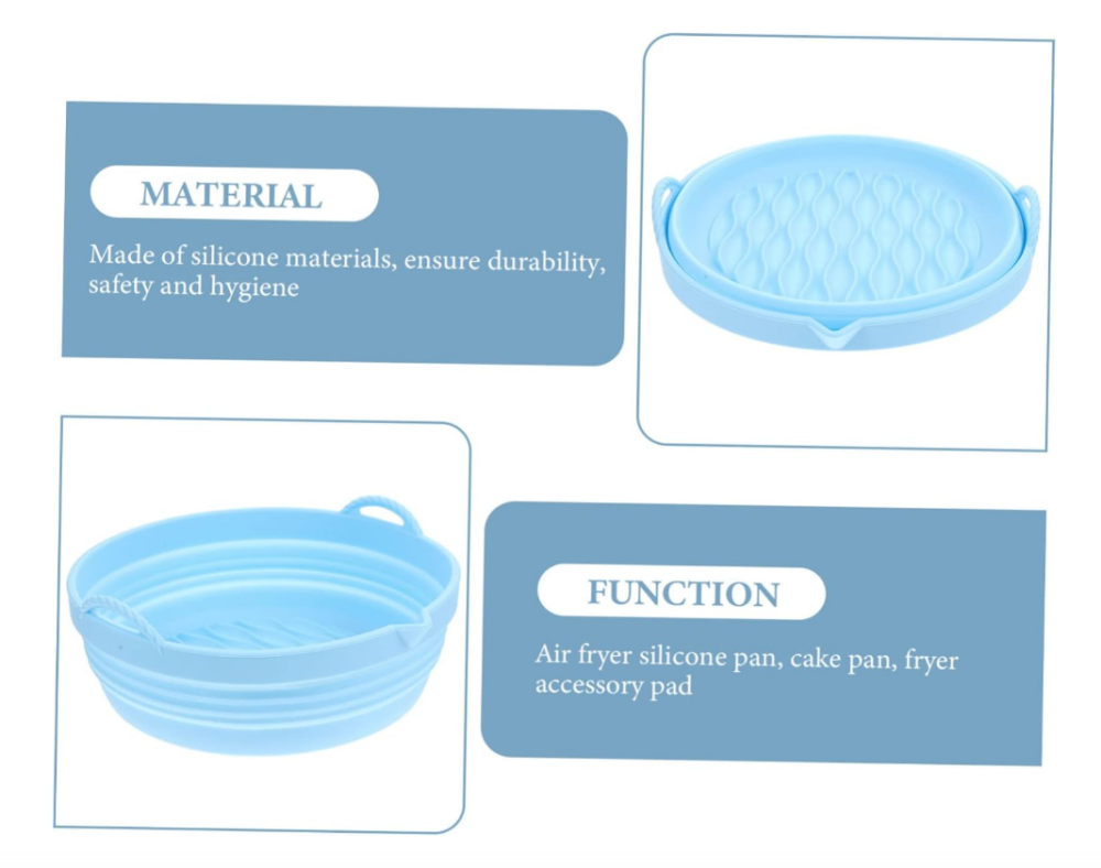 Foldable Silicone Mould for Hot Air Fryer, Reusable Airfryer Accessories, Air Fryer Silicone Round Insert for Hot Air Fryer Microwave Oven for Baking Pizza Bread and Barbecue Dishwasher Safe,MY SHOP,Foldable Silicone Mould for Hot Air Fryer, Reusable Airfryer Accessories, Air Fryer Silicone Round Insert for Hot Air Fryer Microwave Oven for Baking Pizza Bread and Barbecue Dishwasher Safe
