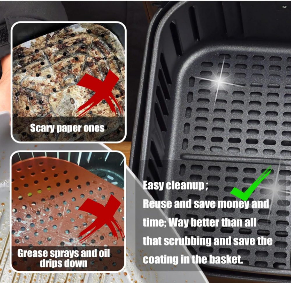 Pack of 2 Airfryer Silicone Liners Rectangle for Air Fryer Dual Basket 8 to 10 Qt, Food-grade Reusable Baking Tray Fit Ninja DZ201 DZ401 DZ550, 4 to 5 Qt Each, Double Zone Airfryer Accessories,MY SHOP,Pack of 2 Airfryer Silicone Liners Rectangle for Air Fryer Dual Basket 8 to 10 Qt, Food-grade Reusable Baking Tray Fit Ninja DZ201 DZ401 DZ550, 4 to 5 Qt Each, Double Zone Airfryer Accessories