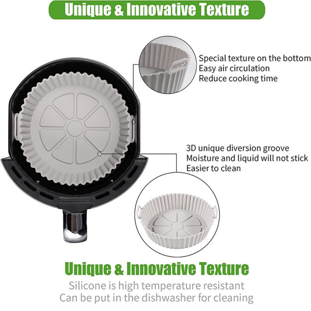 Silicone Air Fryer Liners Compatible with Ninja AF110EU/AF140EU、AF141、AF180 and Most 6QT～7.5QT Air Fryers, Reusable Non-Stick Accessories for Ovens & Microwaves,MY SHOP,Silicone Air Fryer Liners Compatible with Ninja AF110EU/AF140EU、AF141、AF180 and Most 6QT～7.5QT Air Fryers, Reusable Non-Stick Accessories for Ovens & Microwaves