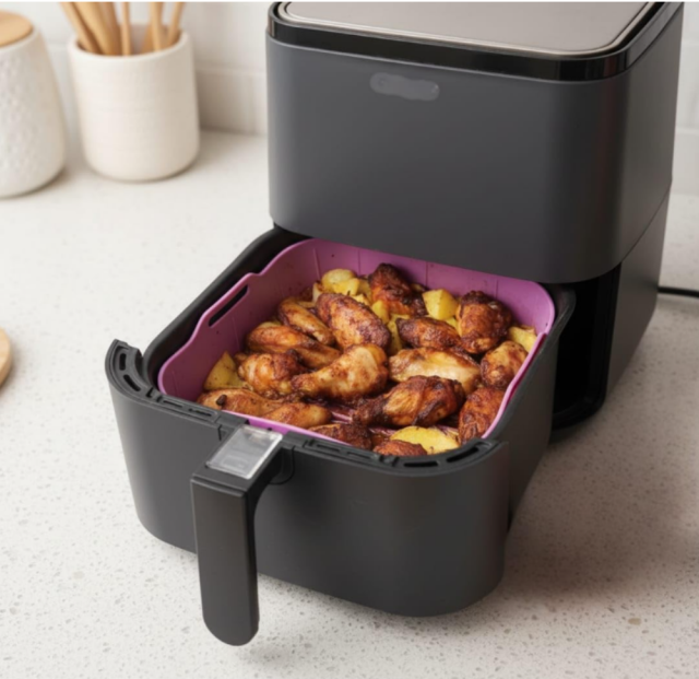 Air Fryer Silicone Liners, Reusable Non-Stick Air Fryer Basket Bowl Fit 3.6-6.8 QT Air fryer Baking Replacement of Flammable Parchment Paper(Square) Easy Cleaning Air Fryer Pot Liners Reusable Basket,MY SHOP,Air Fryer Silicone Liners, Reusable Non-Stick Air Fryer Basket Bowl Fit 3.6-6.8 QT Air fryer Baking Replacement of Flammable Parchment Paper(Square) Easy Cleaning Air Fryer Pot Liners Reusable Basket