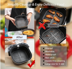 Air Fryer Silicone Liners, Reusable Non-Stick Air Fryer Basket Bowl Fit 3.6-6.8 QT Air fryer Baking Replacement of Flammable Parchment Paper(Square) Easy Cleaning Air Fryer Pot Liners Reusable Basket,MY SHOP,Air Fryer Silicone Liners, Reusable Non-Stick Air Fryer Basket Bowl Fit 3.6-6.8 QT Air fryer Baking Replacement of Flammable Parchment Paper(Square) Easy Cleaning Air Fryer Pot Liners Reusable Basket