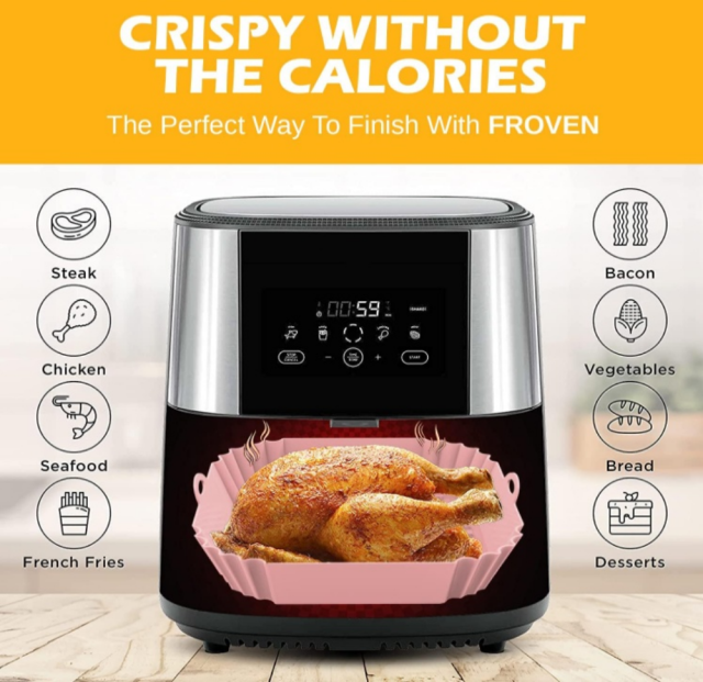 Air Fryer Silicone Liners, Reusable Non-Stick Air Fryer Basket Bowl Fit 3.6-6.8 QT Air fryer Baking Replacement of Flammable Parchment Paper(Square) Easy Cleaning Air Fryer Pot Liners Reusable Basket,MY SHOP,Air Fryer Silicone Liners, Reusable Non-Stick Air Fryer Basket Bowl Fit 3.6-6.8 QT Air fryer Baking Replacement of Flammable Parchment Paper(Square) Easy Cleaning Air Fryer Pot Liners Reusable Basket