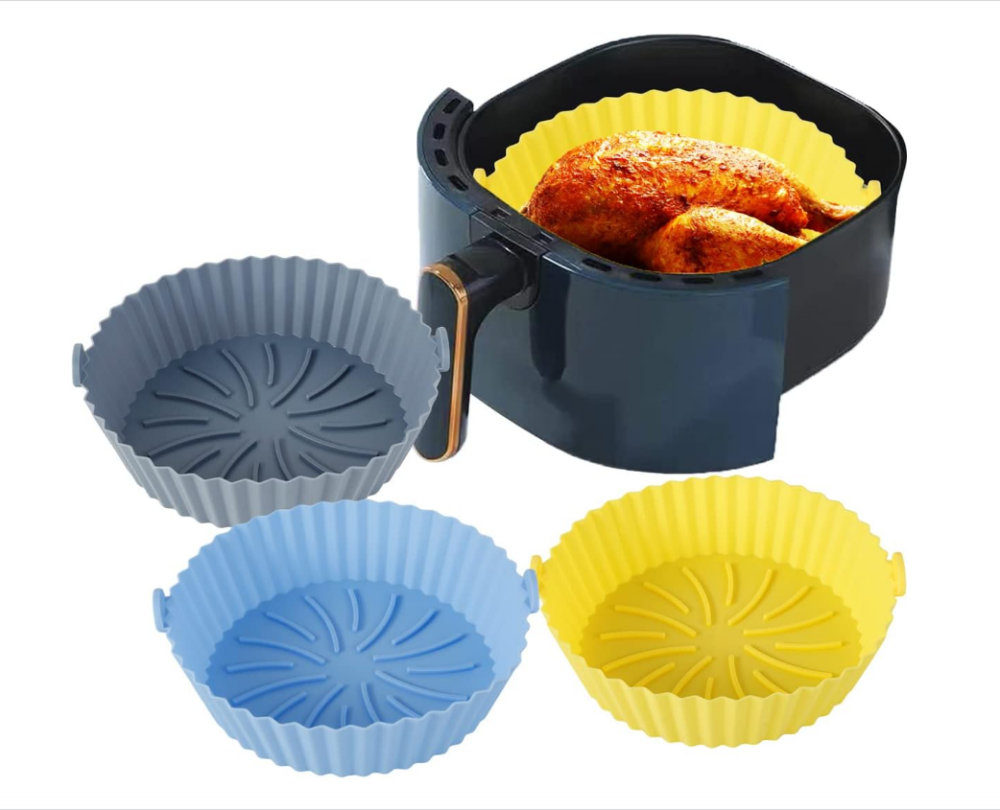 Air Fryer Silicone Pot Reusable Air Fryer Silicone Basket Heat Resistant BPA-Free Round Silicone Baking Pan Air Fryer Accessories Paper Liners Replacement for Oven Microwave fit 7.5L～8.5L,MY SHOP,Air Fryer Silicone Pot Reusable Air Fryer Silicone Basket Heat Resistant BPA-Free Round Silicone Baking Pan Air Fryer Accessories Paper Liners Replacement for Oven Microwave fit 7.5L～8.5L