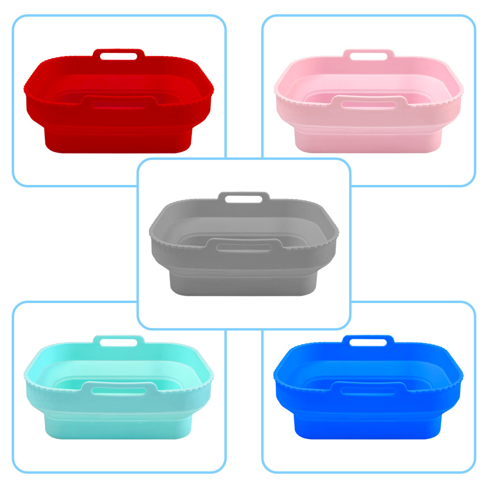 Collapsible Silicone Mould for Hot Air Fryer,  Rectangle Airfryer Accessories, Air Fryer Silicone  Insert for  Dual Zone Silicone Insert ,Hot Air Fryer Microwave Oven for Baking Pizza Bread and Barbecue Dishwasher Safe,MY SHOP,Collapsible Silicone Mould for Hot Air Fryer,  Rectangle Airfryer Accessories, Air Fryer Silicone  Insert for  Dual Zone Silicone Insert ,Hot Air Fryer Microwave Oven for Baking Pizza Bread and Barbecue Dishwasher Safe