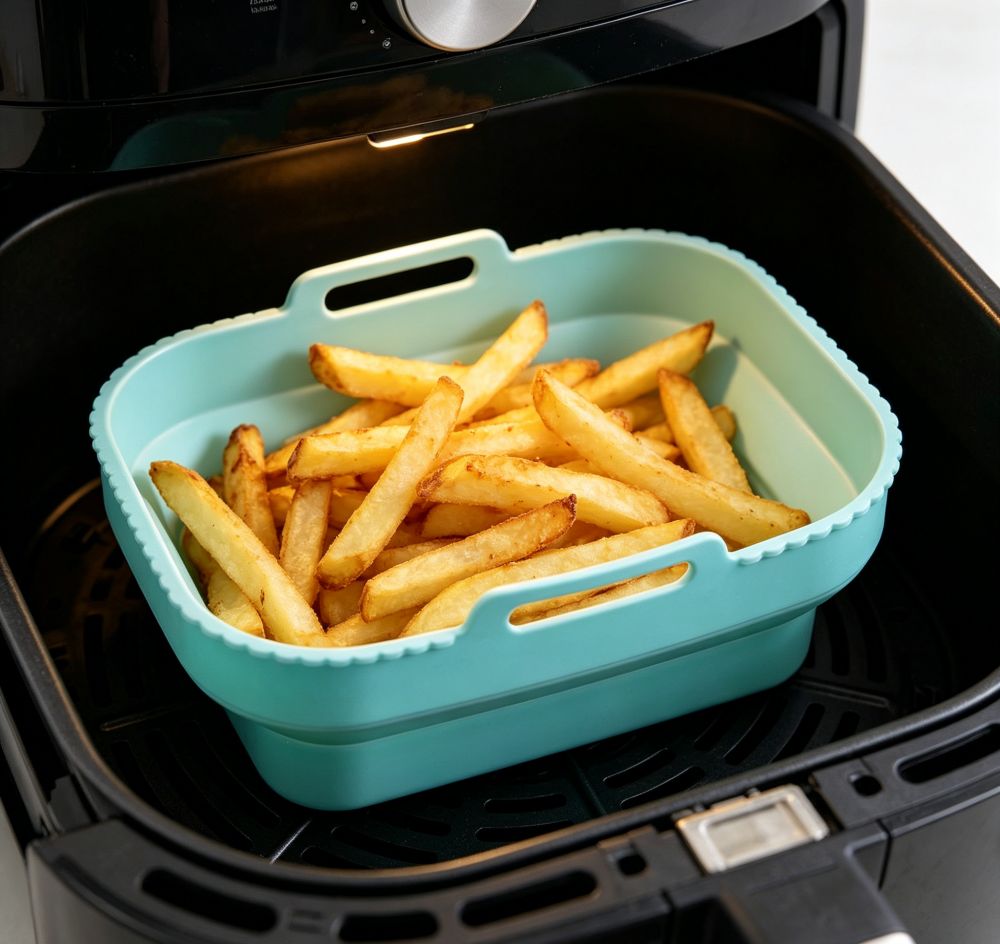 Collapsible Silicone Mould for Hot Air Fryer,  Rectangle Airfryer Accessories, Air Fryer Silicone  Insert for  Dual Zone Silicone Insert ,Hot Air Fryer Microwave Oven for Baking Pizza Bread and Barbecue Dishwasher Safe,MY SHOP,Collapsible Silicone Mould for Hot Air Fryer,  Rectangle Airfryer Accessories, Air Fryer Silicone  Insert for  Dual Zone Silicone Insert ,Hot Air Fryer Microwave Oven for Baking Pizza Bread and Barbecue Dishwasher Safe