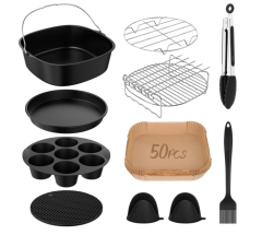 10 pcs Hot Air Fryer Accessory Set for Ninja AF180EU 6.2 L AF110EU AF140EU 4.7L , Cosori CAF-DC601-KEU 6L Airfryer, Includes Silicone Baking Mould, Muffin Moulds, Cooking Grate, Baking Paper Silicone Mould,BPA-Free,MY SHOP,10 pcs Hot Air Fryer Accessory Set for Ninja AF180EU 6.2 L AF110EU AF140EU 4.7L , Cosori CAF-DC601-KEU 6L Airfryer, Includes Silicone Baking Mould, Muffin Moulds, Cooking Grate, Baking Paper Silicone Mould,BPA-Free