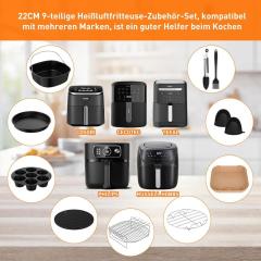 10 pcs Hot Air Fryer Accessory Set for Ninja AF180EU 6.2 L AF110EU AF140EU 4.7L , Cosori CAF-DC601-KEU 6L Airfryer, Includes Silicone Baking Mould, Muffin Moulds, Cooking Grate, Baking Paper Silicone Mould,BPA-Free,MY SHOP,10 pcs Hot Air Fryer Accessory Set for Ninja AF180EU 6.2 L AF110EU AF140EU 4.7L , Cosori CAF-DC601-KEU 6L Airfryer, Includes Silicone Baking Mould, Muffin Moulds, Cooking Grate, Baking Paper Silicone Mould,BPA-Free