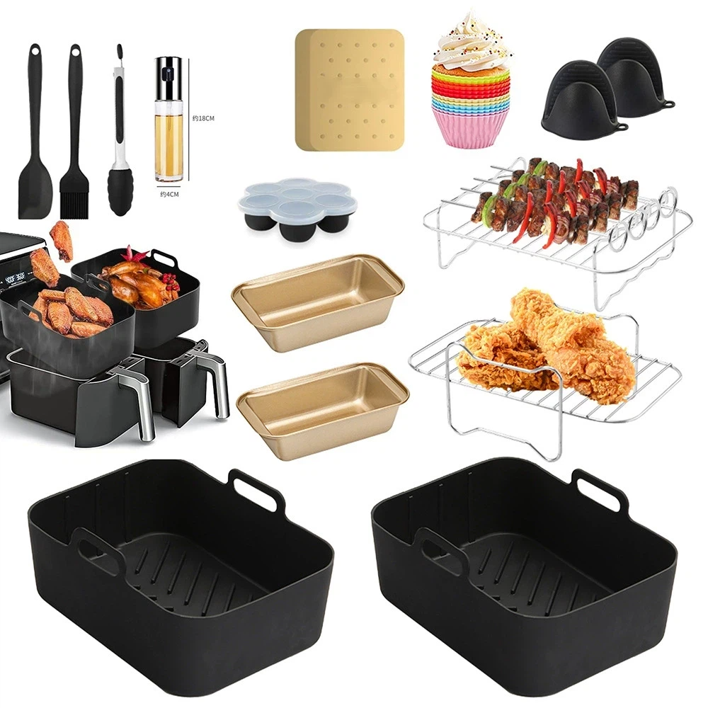 Ninja  Air Fryer Accessories - Airfryer Accessories for Ninja Foodi Max Dual Zone AF400EU AF300EU 7.6L-9.5L and Other Dual Zone Air Fryer, BPA-Free, Silicone Air Fryer Liner,MY SHOP,Ninja  Air Fryer Accessories - Airfryer Accessories for Ninja Foodi Max Dual Zone AF400EU AF300EU 7.6L-9.5L and Other Dual Zone Air Fryer, BPA-Free, Silicone Air Fryer Liner