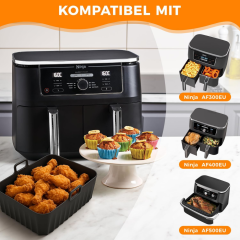 Ninja  Air Fryer Accessories - Airfryer Accessories for Ninja Foodi Max Dual Zone AF400EU AF300EU 7.6L-9.5L and Other Dual Zone Air Fryer, BPA-Free, Silicone Air Fryer Liner,MY SHOP,Ninja  Air Fryer Accessories - Airfryer Accessories for Ninja Foodi Max Dual Zone AF400EU AF300EU 7.6L-9.5L and Other Dual Zone Air Fryer, BPA-Free, Silicone Air Fryer Liner