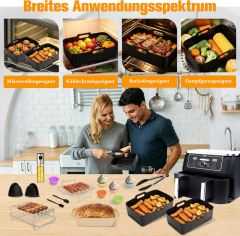 Ninja  Air Fryer Accessories - Airfryer Accessories for Ninja Foodi Max Dual Zone AF400EU AF300EU 7.6L-9.5L and Other Dual Zone Air Fryer, BPA-Free, Silicone Air Fryer Liner,MY SHOP,Ninja  Air Fryer Accessories - Airfryer Accessories for Ninja Foodi Max Dual Zone AF400EU AF300EU 7.6L-9.5L and Other Dual Zone Air Fryer, BPA-Free, Silicone Air Fryer Liner
