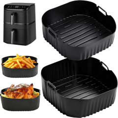 Square Silicone Air Fryer Liners 2 Pack, Compatible with Hot Air Fryer 10.8 L Double Stack Airfryer, Accessories for Cosori Air Fryer CAF-DC112-ADE (6.5L & 4.3L), Reusable Silicone Basket, Air Fryer Accessories,MY SHOP,Square Silicone Air Fryer Liners 2 Pack, Compatible with Hot Air Fryer 10.8 L Double Stack Airfryer, Accessories for Cosori Air Fryer CAF-DC112-ADE (6.5L & 4.3L), Reusable Silicone Basket, Air Fryer Accessories