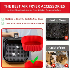 Reusable Food Grade Silicone Airfryer Liners Pot Baking Basket Accessories Replacement of Flammable Disposable Parchment Paper for Ninja AIR FRYER AF181 Af180 AF141 AF140 and PHILIPS HD9270 Silicone Mould for Airfryer Accessories,MY SHOP,Reusable Food Grade Silicone Airfryer Liners Pot Baking Basket Accessories Replacement of Flammable Disposable Parchment Paper for Ninja AIR FRYER AF181 Af180 AF141 AF140 and PHILIPS HD9270 Silicone Mould for Airfryer Accessories