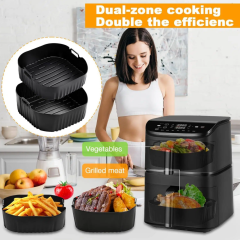Square Silicone Air Fryer Liners 2 Pack, Compatible with Hot Air Fryer 10.8 L Double Stack Airfryer, Accessories for Cosori Air Fryer CAF-DC112-ADE (6.5L & 4.3L), Reusable Silicone Basket, Air Fryer Accessories,MY SHOP,Square Silicone Air Fryer Liners 2 Pack, Compatible with Hot Air Fryer 10.8 L Double Stack Airfryer, Accessories for Cosori Air Fryer CAF-DC112-ADE (6.5L & 4.3L), Reusable Silicone Basket, Air Fryer Accessories
