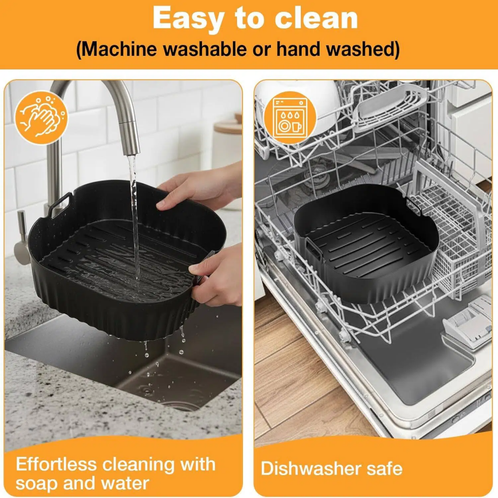 Square Silicone Air Fryer Liners 2 Pack, Compatible with Hot Air Fryer 10.8 L Double Stack Airfryer, Accessories for Cosori Air Fryer CAF-DC112-ADE (6.5L & 4.3L), Reusable Silicone Basket, Air Fryer Accessories,MY SHOP,Square Silicone Air Fryer Liners 2 Pack, Compatible with Hot Air Fryer 10.8 L Double Stack Airfryer, Accessories for Cosori Air Fryer CAF-DC112-ADE (6.5L & 4.3L), Reusable Silicone Basket, Air Fryer Accessories