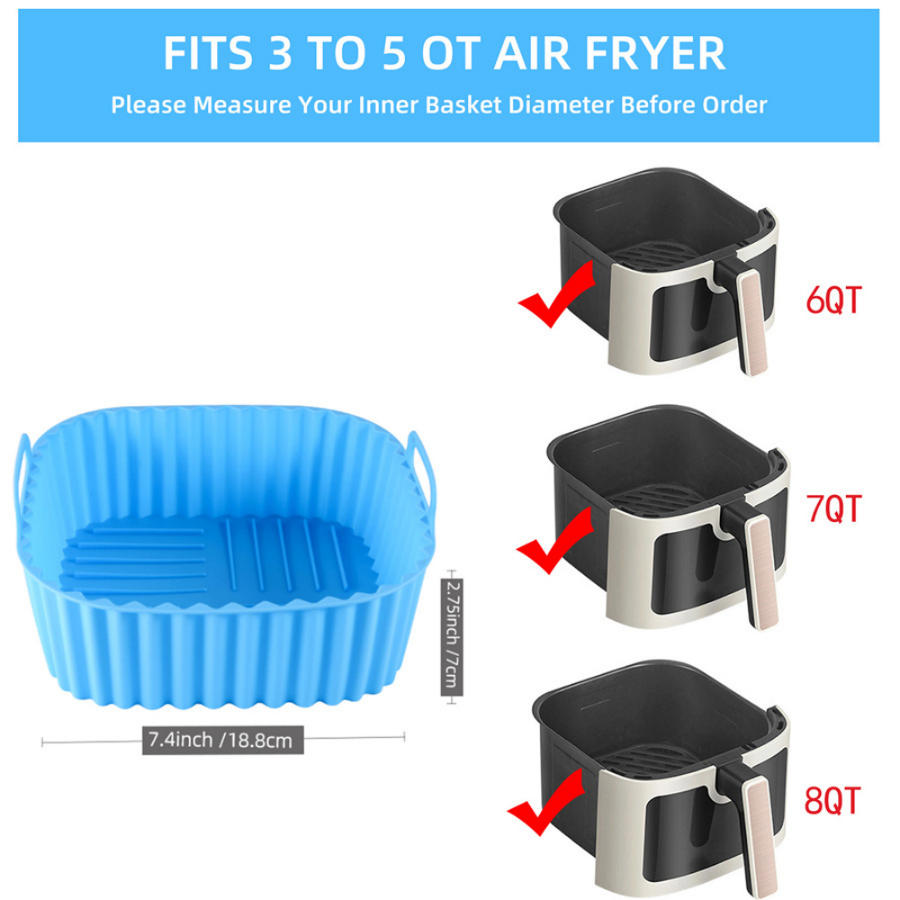 Reusable Food Grade Silicone Airfryer Liners Pot Baking Basket Accessories Replacement of Flammable Disposable Parchment Paper for Ninja AIR FRYER AF181 Af180 AF141 AF140 and PHILIPS HD9270 Silicone Mould for Airfryer Accessories,MY SHOP,Reusable Food Grade Silicone Airfryer Liners Pot Baking Basket Accessories Replacement of Flammable Disposable Parchment Paper for Ninja AIR FRYER AF181 Af180 AF141 AF140 and PHILIPS HD9270 Silicone Mould for Airfryer Accessories