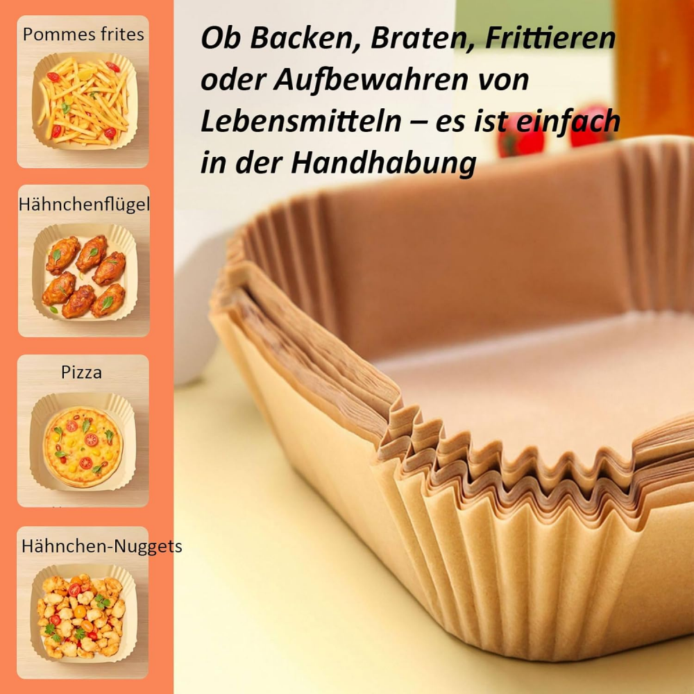 Air Fryer Disposable Liners ,Air Fryer Liners Rectangle 21*17*5.5cm, Air fryer Parchment Paper Liners, Air Fryer Accessories Baking Paper  Compatible with Philips NA460 Series Stacked Dual Basket,Cosori CAF-R901-AEU Dual Blaze Series Ninja AF400EU SL400EU,MY SHOP,Air Fryer Disposable Liners ,Air Fryer Liners Rectangle 21*17*5.5cm, Air fryer Parchment Paper Liners, Air Fryer Accessories Baking Paper  Compatible with Philips NA460 Series Stacked Dual Basket,Cosori CAF-R901-AEU Dual Blaze Series Ni