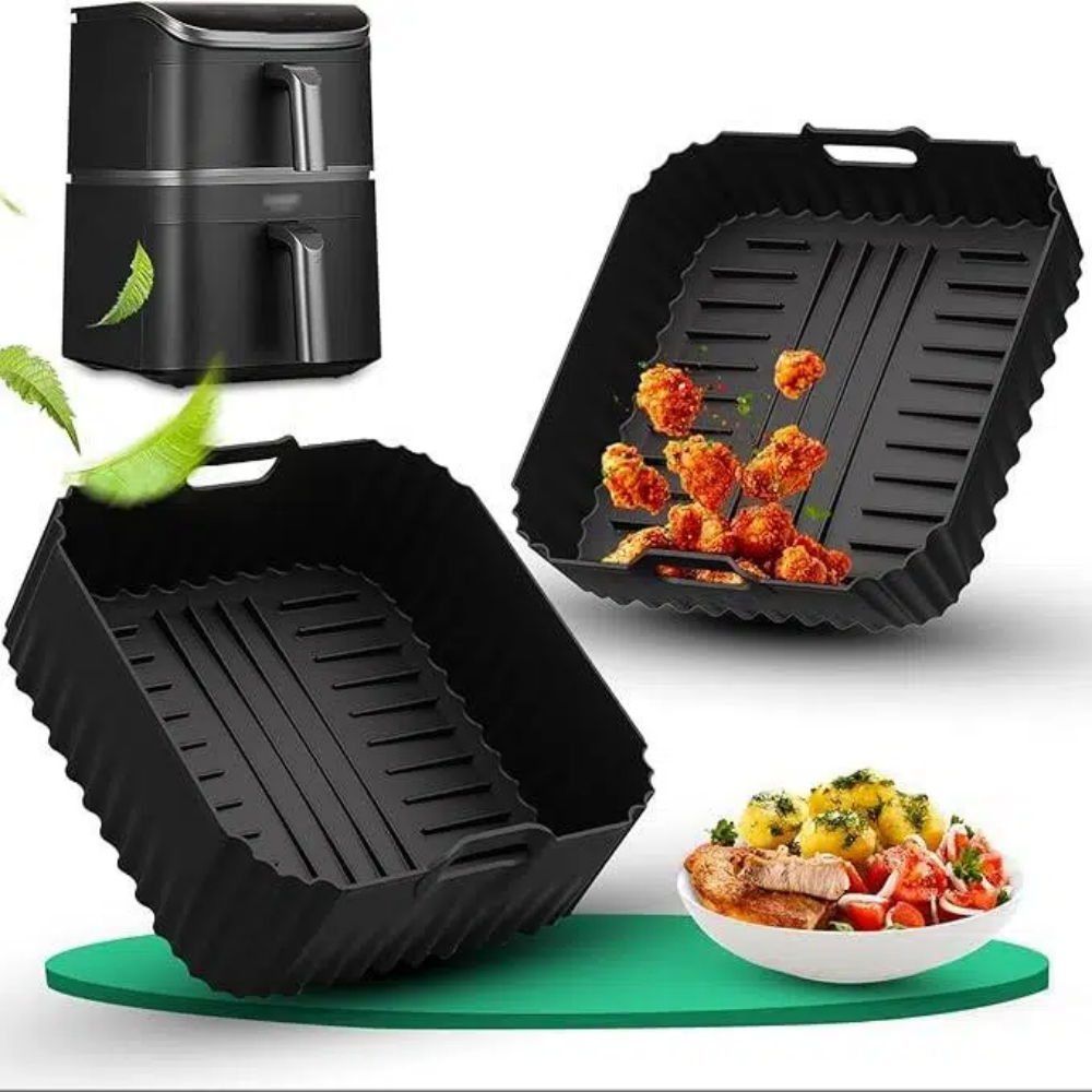 Square Silicone Air Fryer Liners 2 Pack, Compatible with Hot Air Fryer 10.8 L Double Stack Airfryer, Accessories for Cosori Air Fryer CAF-DC112-ADE (6.5L & 4.3L), Reusable Silicone Basket, Air Fryer Accessories,MY SHOP,Square Silicone Air Fryer Liners 2 Pack, Compatible with Hot Air Fryer 10.8 L Double Stack Airfryer, Accessories for Cosori Air Fryer CAF-DC112-ADE (6.5L & 4.3L), Reusable Silicone Basket, Air Fryer Accessories