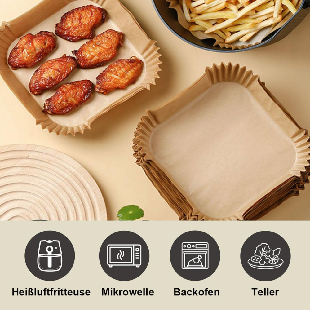 Air Fryer Disposable Liners ,Air Fryer Liners Rectangle 21*17*5.5cm, Air fryer Parchment Paper Liners, Air Fryer Accessories Baking Paper  Compatible with Philips NA460 Series Stacked Dual Basket,Cosori CAF-R901-AEU Dual Blaze Series Ninja AF400EU SL400EU,MY SHOP,Air Fryer Disposable Liners ,Air Fryer Liners Rectangle 21*17*5.5cm, Air fryer Parchment Paper Liners, Air Fryer Accessories Baking Paper  Compatible with Philips NA460 Series Stacked Dual Basket,Cosori CAF-R901-AEU Dual Blaze Series Ni