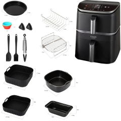 Hot Air Fryer Accessories for Cosori Turbo Tower Pro Smart 10.8 L, BPA-Free Airfryer Silicone Mould for Cosori Double Stack 6.5 L/4.3 L Air Fryer Silicone Insert, Airfryer Accessory Set Reusable,MY SHOP,Hot Air Fryer Accessories for Cosori Turbo Tower Pro Smart 10.8 L, BPA-Free Airfryer Silicone Mould for Cosori Double Stack 6.5 L/4.3 L Air Fryer Silicone Insert, Airfryer Accessory Set Reusable