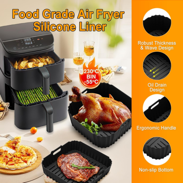 Hot Air Fryer Accessories for Cosori Turbo Tower Pro Smart 10.8 L, BPA-Free Airfryer Silicone Mould for Cosori Double Stack 6.5 L/4.3 L Air Fryer Silicone Insert, Airfryer Accessory Set Reusable,MY SHOP,Hot Air Fryer Accessories for Cosori Turbo Tower Pro Smart 10.8 L, BPA-Free Airfryer Silicone Mould for Cosori Double Stack 6.5 L/4.3 L Air Fryer Silicone Insert, Airfryer Accessory Set Reusable