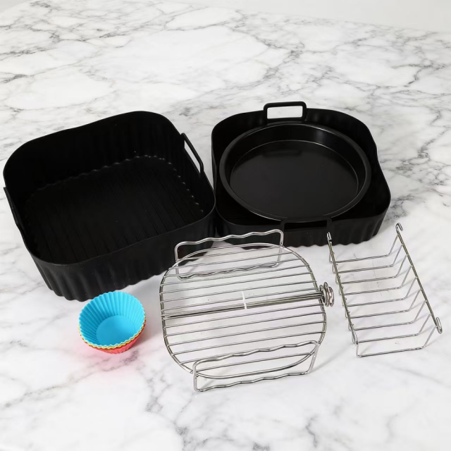 Hot Air Fryer Accessories for Cosori Turbo Tower Pro Smart 10.8 L, BPA-Free Airfryer Silicone Mould for Cosori Double Stack 6.5 L/4.3 L Air Fryer Silicone Insert, Airfryer Accessory Set Reusable,MY SHOP,Hot Air Fryer Accessories for Cosori Turbo Tower Pro Smart 10.8 L, BPA-Free Airfryer Silicone Mould for Cosori Double Stack 6.5 L/4.3 L Air Fryer Silicone Insert, Airfryer Accessory Set Reusable