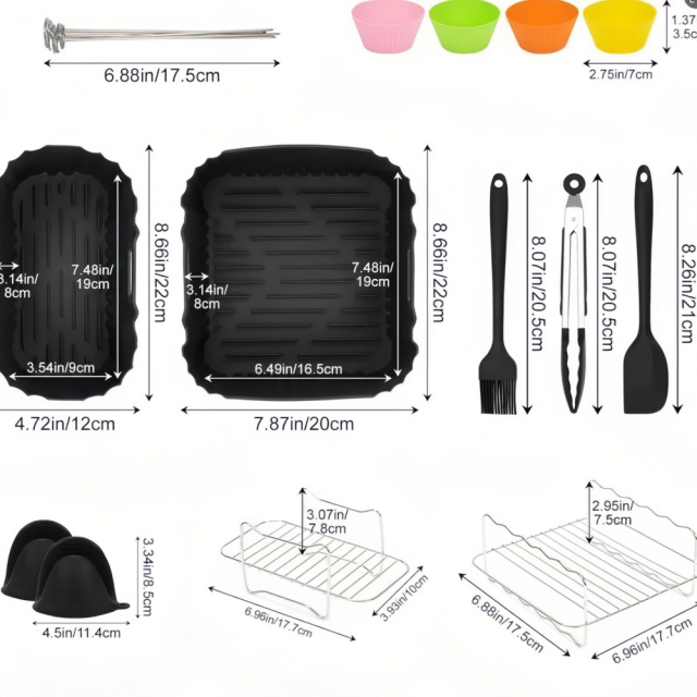 Philips Airfryer Accessories for Philips Airfryer 3000 Dual Basket Series NA350/00 NA550/00, BPA-Free 11 Pieces Hot Air Fryer Accessory Set with 6L and 3L Air Fryer Liner Mould Grill etc. Air Fryer,MY SHOP,Philips Airfryer Accessories for Philips Airfryer 3000 Dual Basket Series NA350/00 NA550/00, BPA-Free 11 Pieces Hot Air Fryer Accessory Set with 6L and 3L Air Fryer Liner Mould Grill etc. Air Fryer
