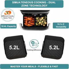 Higher Air Fryer Accessories for Ninja Foodi 10.4L AF500UK, Reusable Silicone Air Fryer Liners for Cosori Dual Blaze TwinFry 10L / Ninja Megazone Air Fryer Accessories Set,MY SHOP,Higher Air Fryer Accessories for Ninja Foodi 10.4L AF500UK, Reusable Silicone Air Fryer Liners for Cosori Dual Blaze TwinFry 10L / Ninja Megazone Air Fryer Accessories Set
