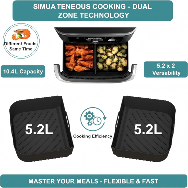 Higher Air Fryer Accessories for Ninja Foodi 10.4L AF500UK, Reusable Silicone Air Fryer Liners for Cosori Dual Blaze TwinFry 10L / Ninja Megazone Air Fryer Accessories Set,MY SHOP,Higher Air Fryer Accessories for Ninja Foodi 10.4L AF500UK, Reusable Silicone Air Fryer Liners for Cosori Dual Blaze TwinFry 10L / Ninja Megazone Air Fryer Accessories Set