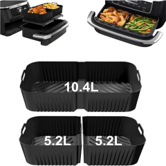 Higher Air Fryer Accessories for Ninja Foodi 10.4L AF500UK, Reusable Silicone Air Fryer Liners for Cosori Dual Blaze TwinFry 10L / Ninja Megazone Air Fryer Accessories Set,MY SHOP,Higher Air Fryer Accessories for Ninja Foodi 10.4L AF500UK, Reusable Silicone Air Fryer Liners for Cosori Dual Blaze TwinFry 10L / Ninja Megazone Air Fryer Accessories Set