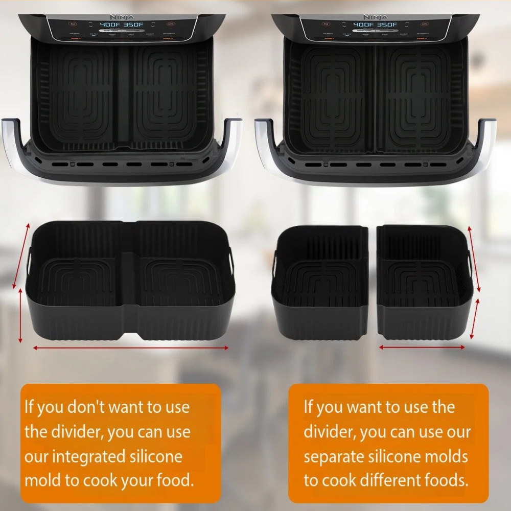 Higher Air Fryer Accessories for Ninja Foodi 10.4L AF500UK, Reusable Silicone Air Fryer Liners for Cosori Dual Blaze TwinFry 10L / Ninja Megazone Air Fryer Accessories Set,MY SHOP,Higher Air Fryer Accessories for Ninja Foodi 10.4L AF500UK, Reusable Silicone Air Fryer Liners for Cosori Dual Blaze TwinFry 10L / Ninja Megazone Air Fryer Accessories Set
