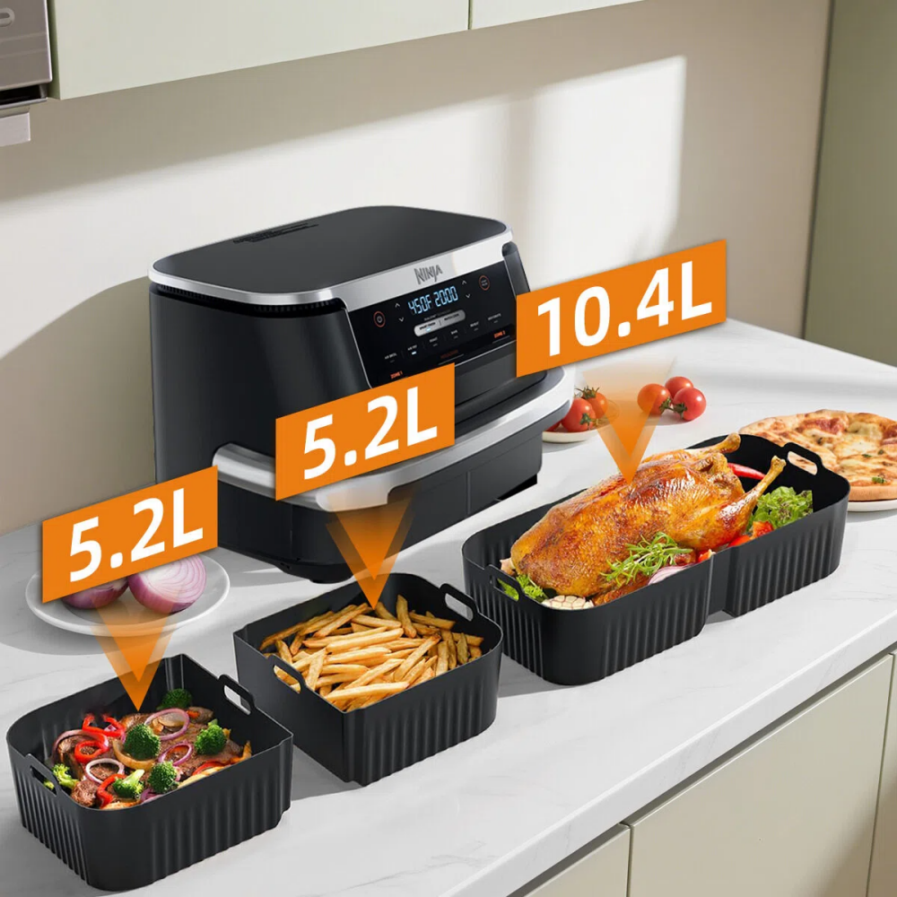 Higher Air Fryer Accessories for Ninja Foodi 10.4L AF500UK, Reusable Silicone Air Fryer Liners for Cosori Dual Blaze TwinFry 10L / Ninja Megazone Air Fryer Accessories Set,MY SHOP,Higher Air Fryer Accessories for Ninja Foodi 10.4L AF500UK, Reusable Silicone Air Fryer Liners for Cosori Dual Blaze TwinFry 10L / Ninja Megazone Air Fryer Accessories Set
