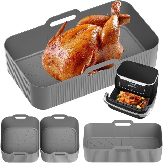 Silicone Air Fryer Liners for Ninja Flex Drawer AF500UK, Large Air Fryer Liner for Ninja 10.4L AF500EU, 3 Pieces Silicone Mould, Reusable Airfryer Accessories for Ninja Foodi Flexdrawer, Non-Stick Coating, Greaseproof and Dishwasher Safe,MY SHOP,Silicone Air Fryer Liners for Ninja Flex Drawer AF500UK, Large Air Fryer Liner for Ninja 10.4L AF500EU, 3 Pieces Silicone Mould, Reusable Airfryer Accessories for Ninja Foodi Flexdrawer, Non-Stick Coating, Greaseproof and Dishwasher Safe