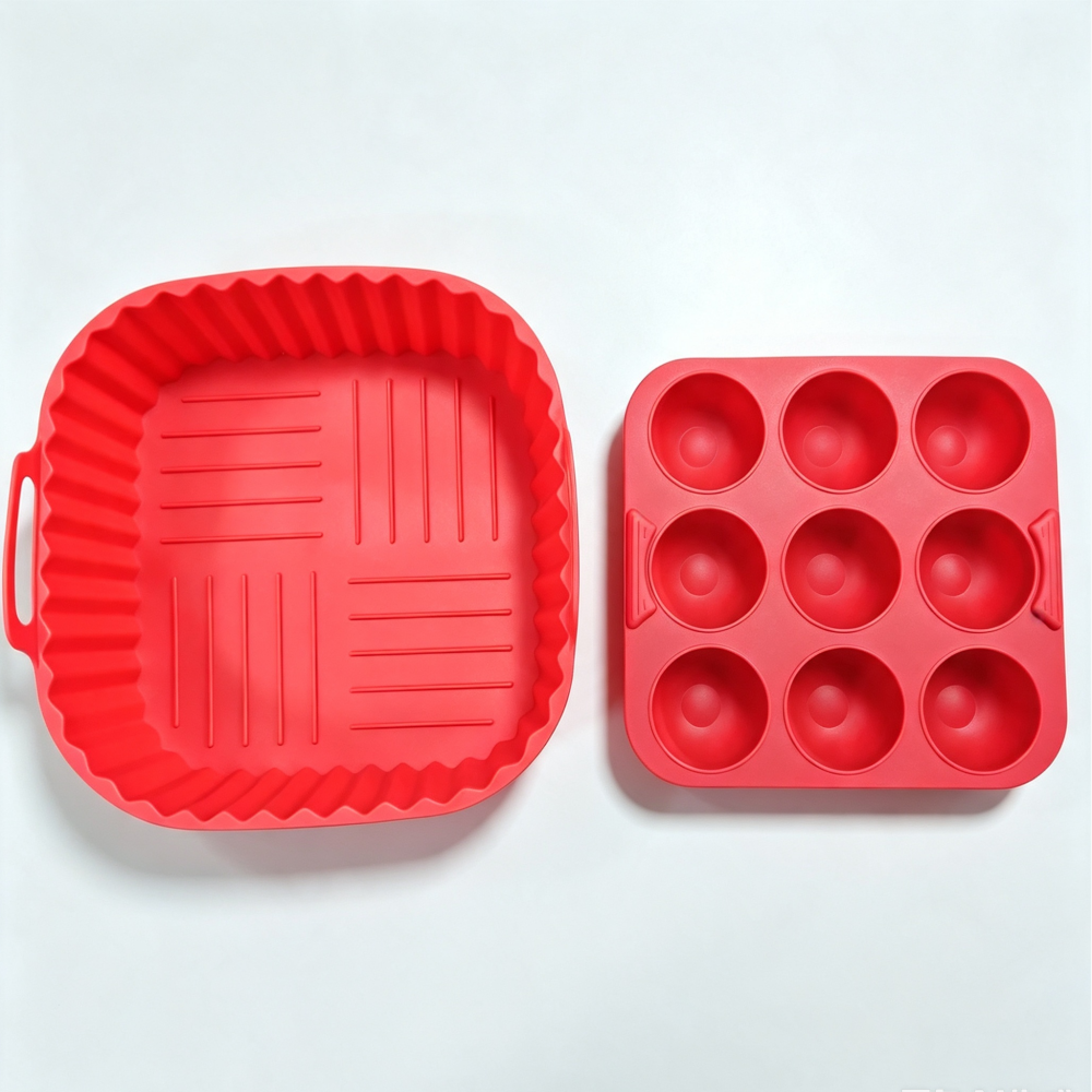 Hot Air Fryer Silicone Mould Square for Crispy Dishes without Sticking, Dishwasher Safe 2 Pieces Silicone Baking Mould 22*22cm for Philips NA230/00,COSORI,Russell Hobbs,  for Baking Bread Toast Cake Cupcake Muffin,MY SHOP,Hot Air Fryer Silicone Mould Square for Crispy Dishes without Sticking, Dishwasher Safe 2 Pieces Silicone Baking Mould 22*22cm for Philips NA230/00,COSORI,Russell Hobbs,  for Baking Bread Toast Cake Cupcake Muffin