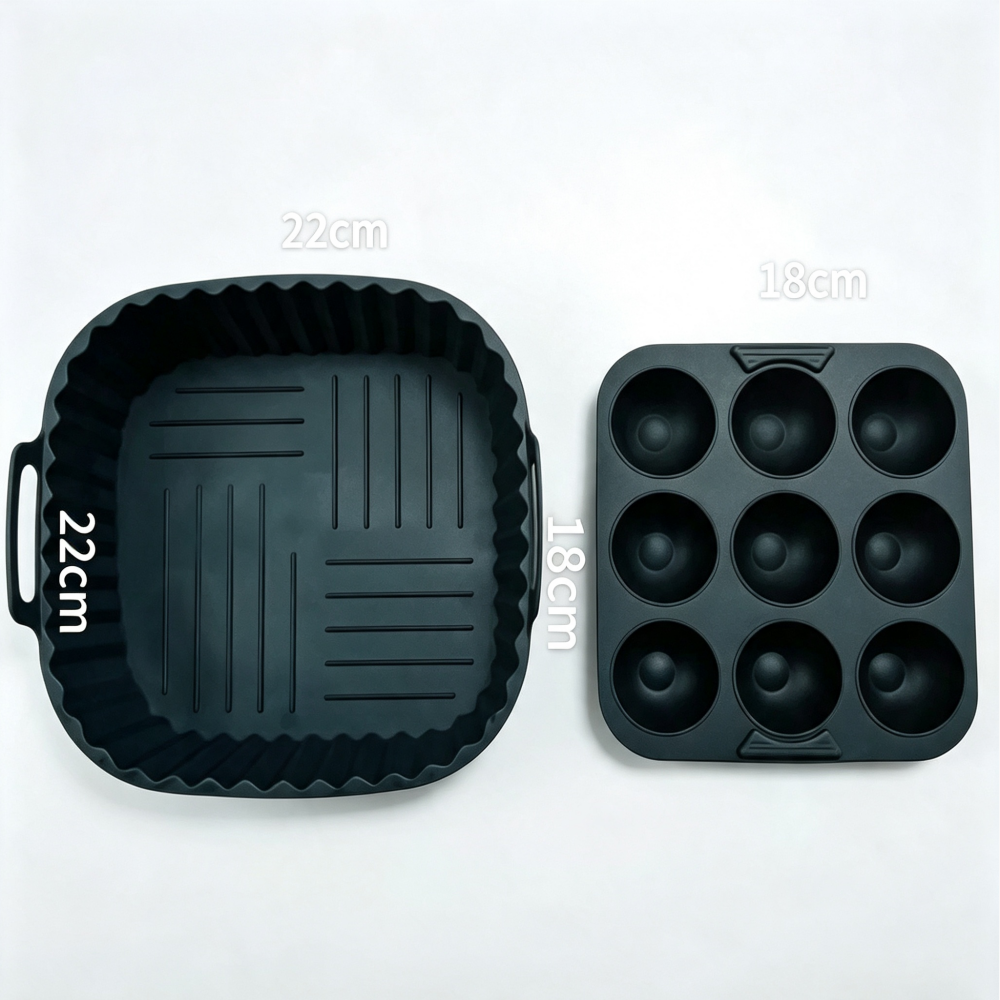 Hot Air Fryer Silicone Mould Square for Crispy Dishes without Sticking, Dishwasher Safe 2 Pieces Silicone Baking Mould 22*22cm for Philips NA230/00,COSORI,Russell Hobbs,  for Baking Bread Toast Cake Cupcake Muffin,MY SHOP,Hot Air Fryer Silicone Mould Square for Crispy Dishes without Sticking, Dishwasher Safe 2 Pieces Silicone Baking Mould 22*22cm for Philips NA230/00,COSORI,Russell Hobbs,  for Baking Bread Toast Cake Cupcake Muffin